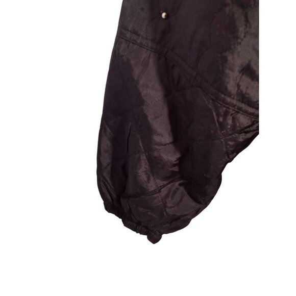 EVR DIV Rousso Studded Silk Bomber Jacket Womens L Full Zip Vintage 80s Black - Picture 4 of 6